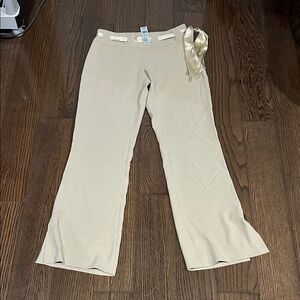 NWT 90s Y2K Cache sand tan bootcut work pant with slit bottom sz 6